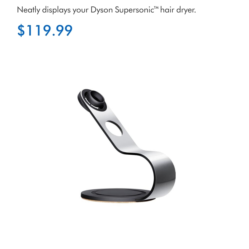 Silver and Black Hair Dryer Stand